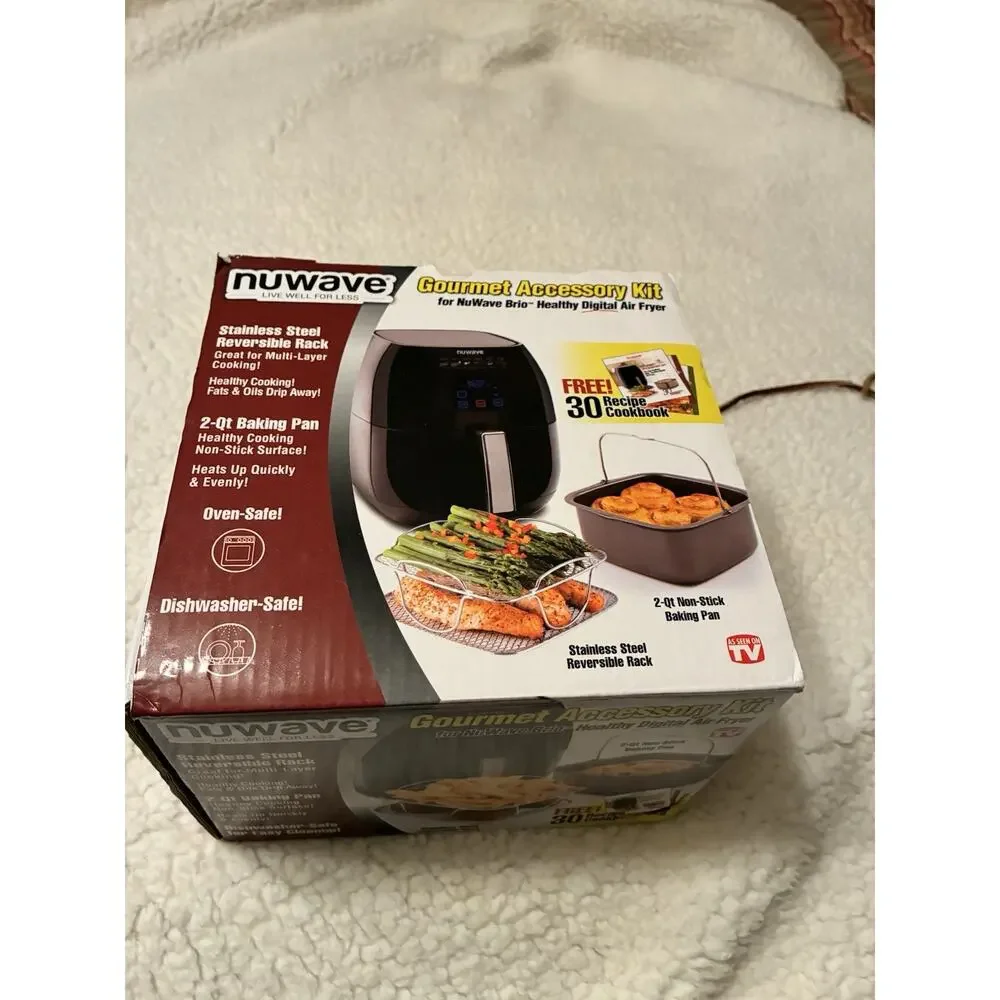 NuWave Gourmet Accessory Kit, Rack, Baking Pan Recipe Book Brand New never used